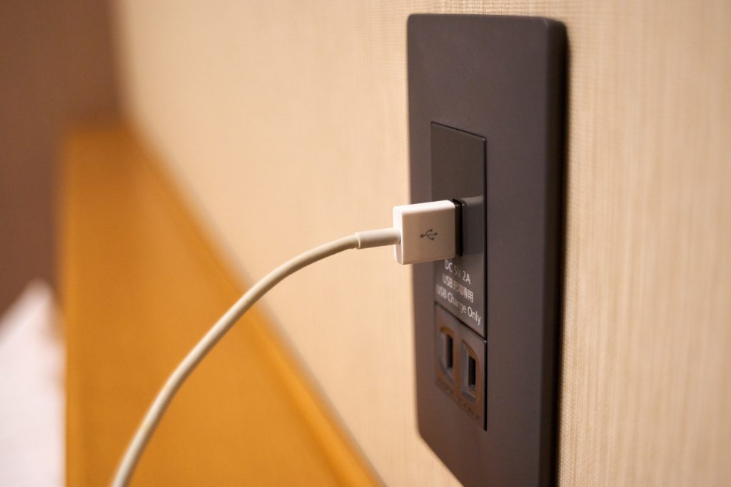 USB power point installed in a home