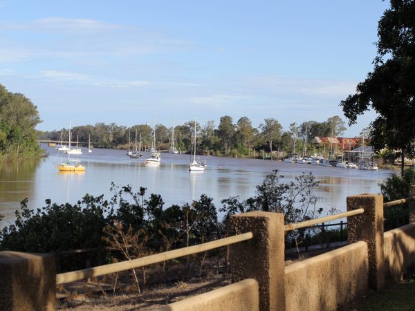 Boats on the Mary River in Maryborough, Queensland, Australia